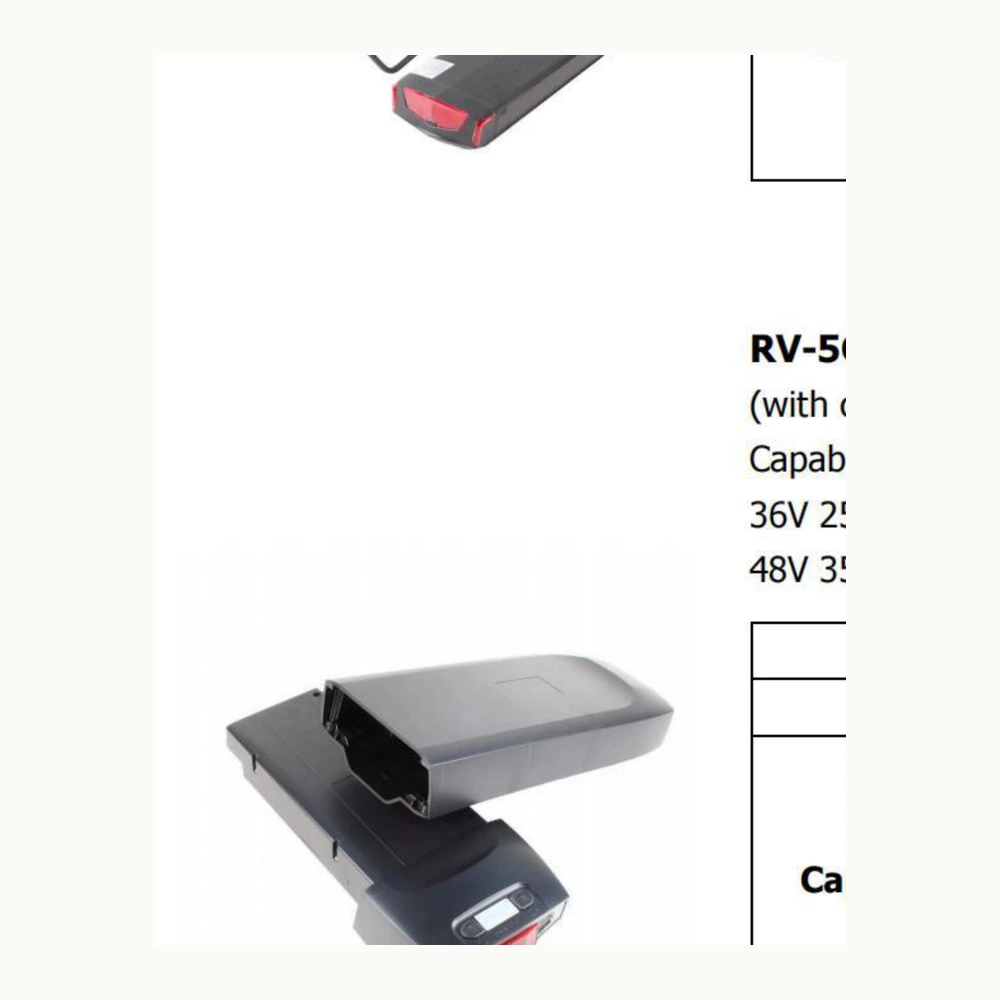 36V/48V Rear Rack Electric Bicycle Lithium Battery