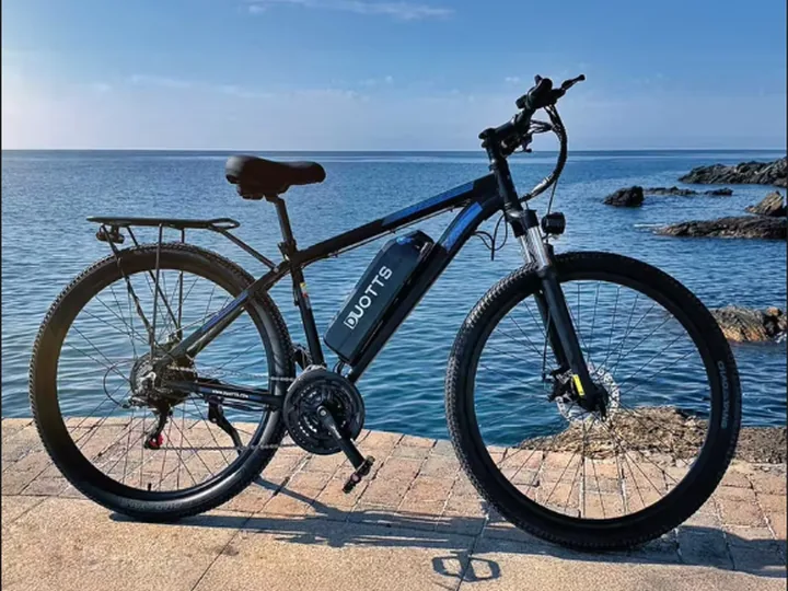 Electric bike photographed near the coast